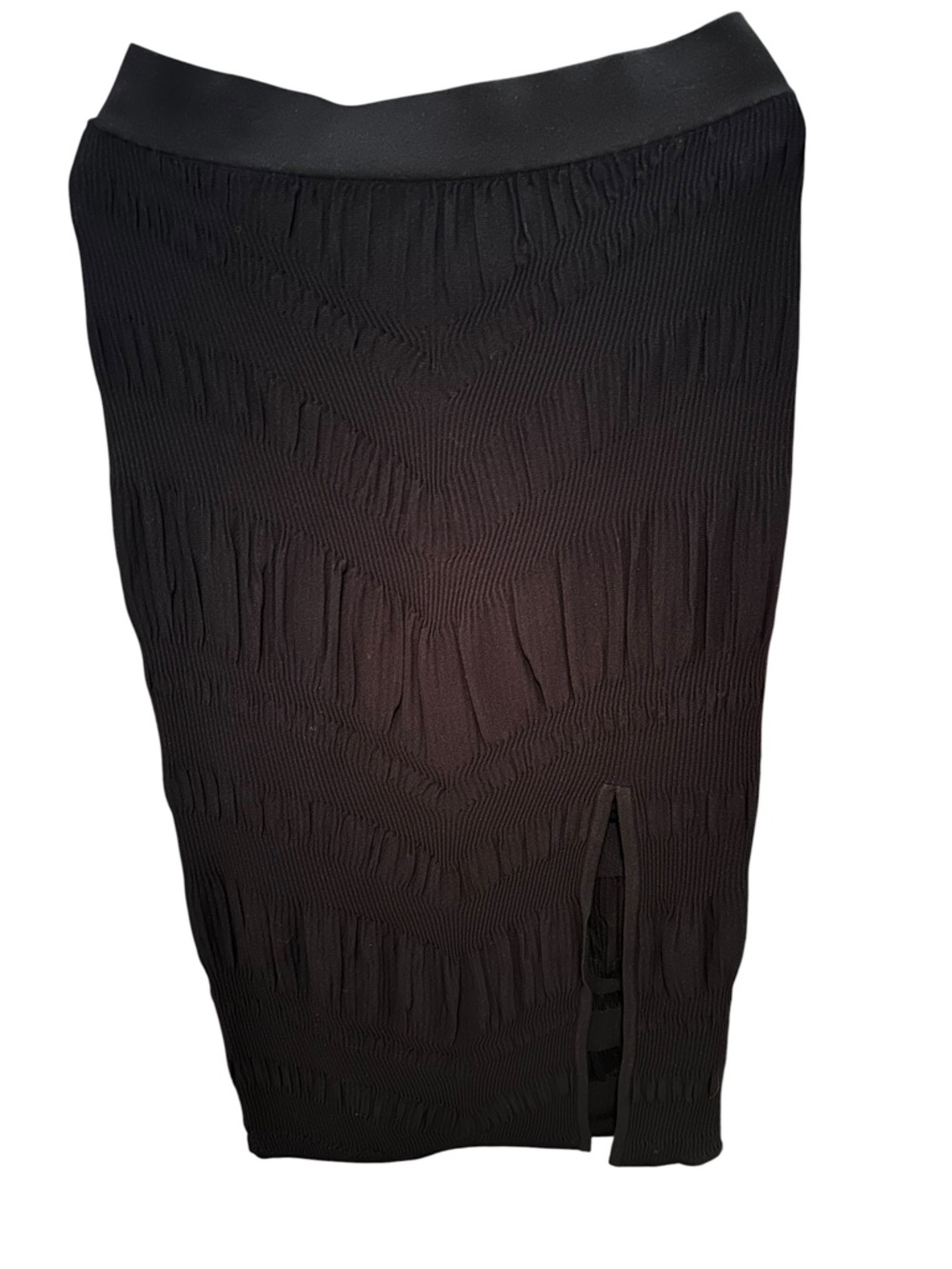 Adrienne Landau Black Textured Midi Skirt